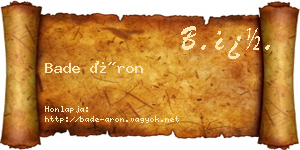 Bade Áron névjegykártya